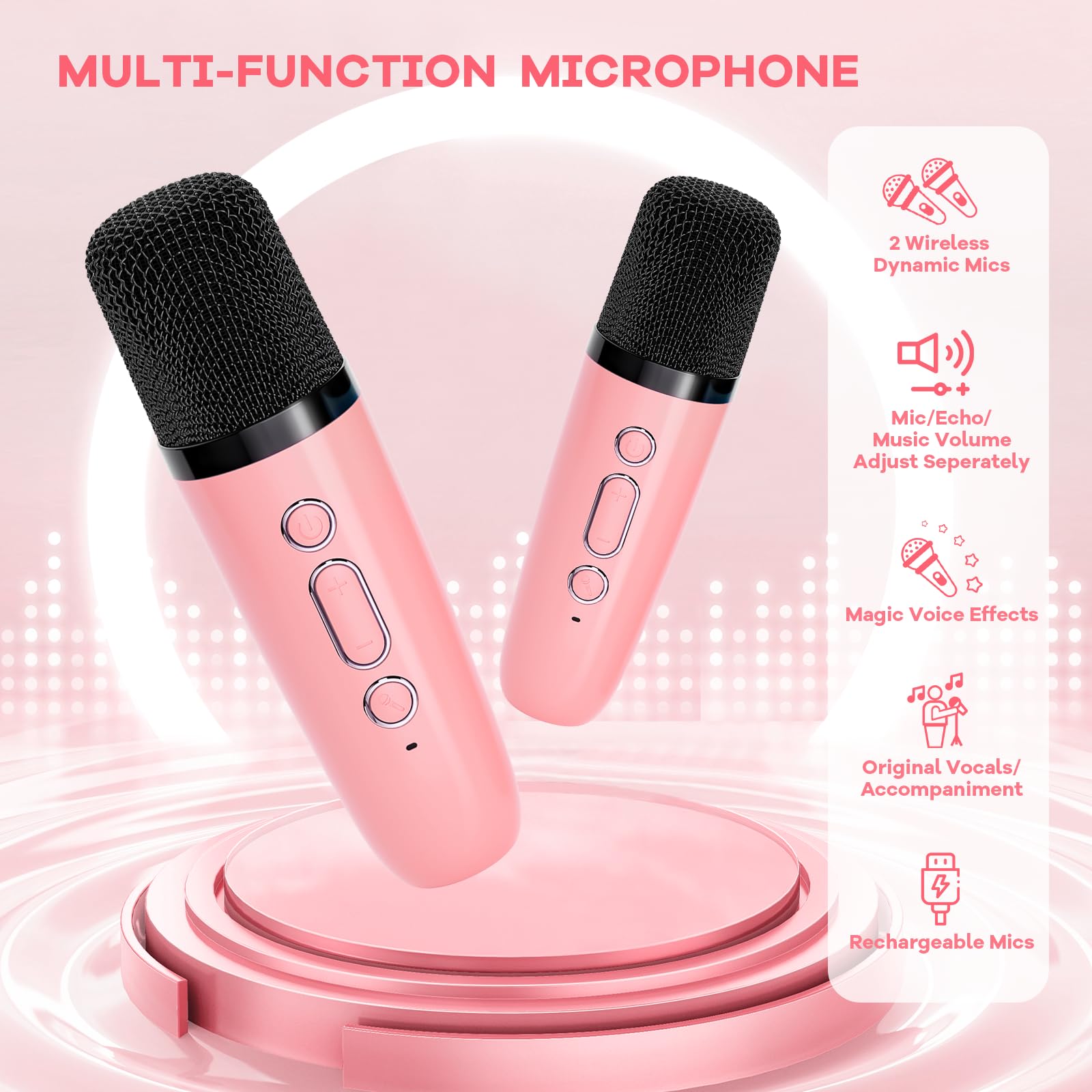 Mini Karaoke Machine for Kids Adults, Portable Bluetooth Speaker - craques