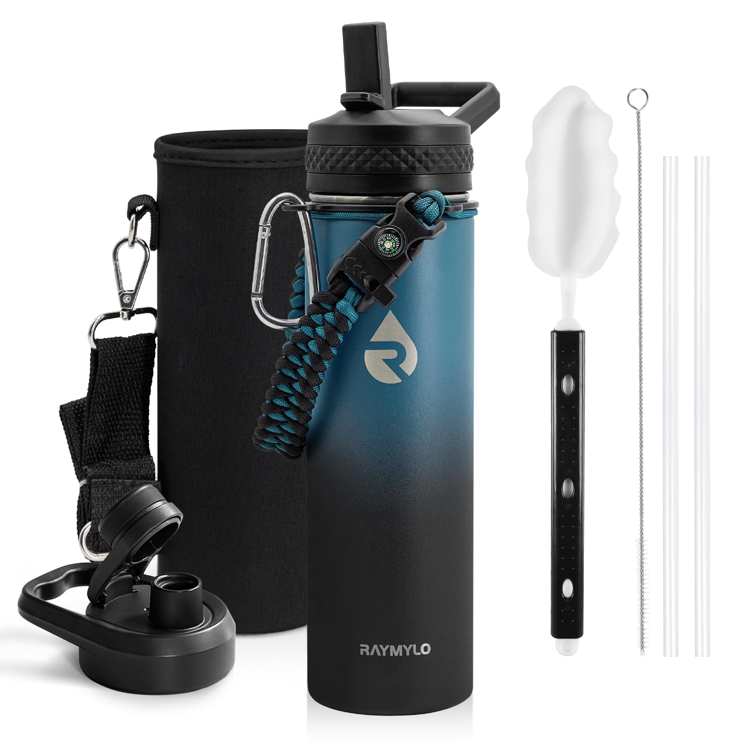 RAYMYLO One Gallon Water Bottle Insulated Triple Walled Vacuum Stainless Steel (Cold for 48 Hrs) Leak Proof & BPA-Free