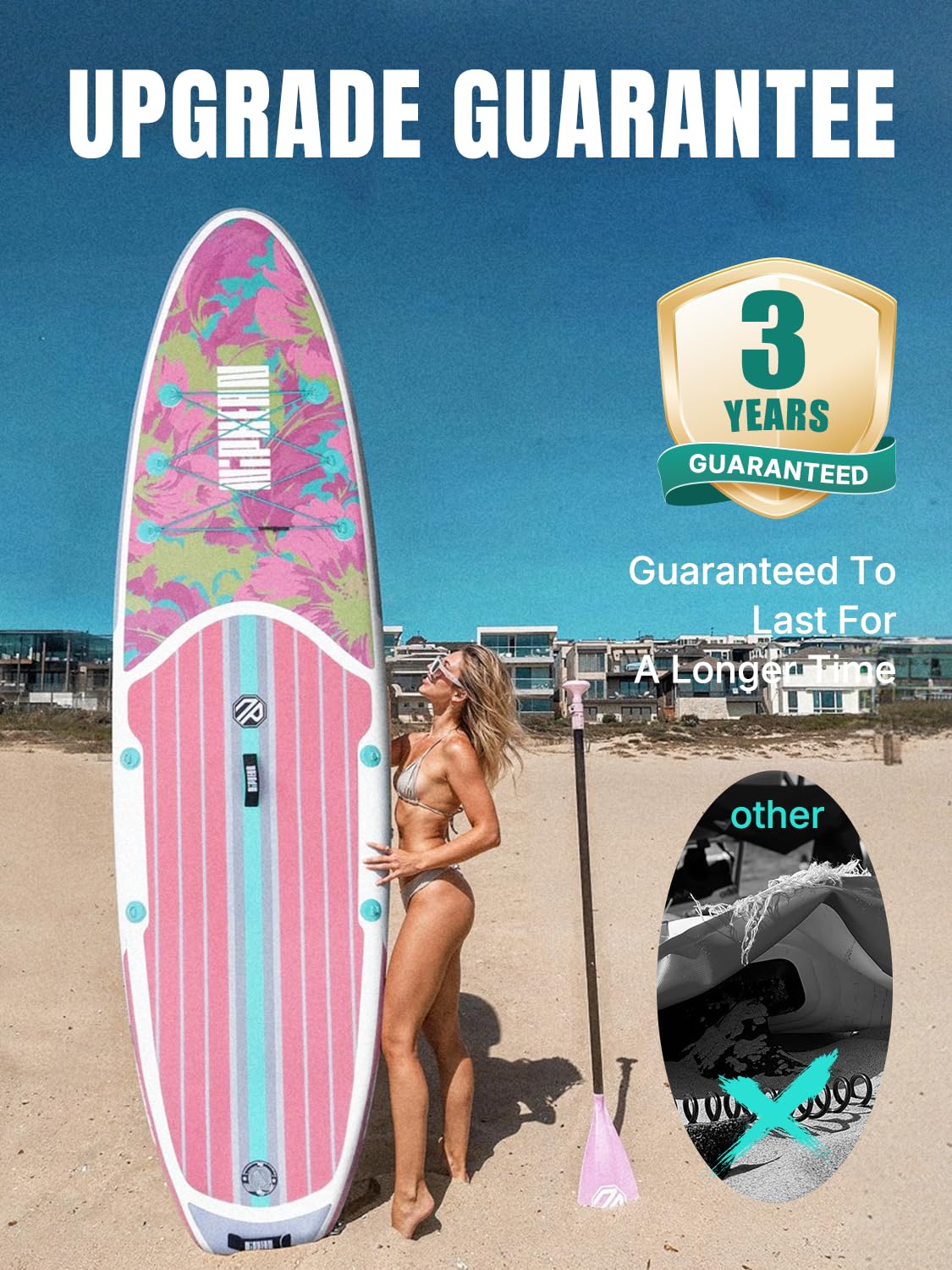 Niphean Inflatable Stand Up Paddle Board with SUP Accessories, Anti-Slip EVA Deck, 10'6'' Paddleboards Inflatable Paddle Boards for Adults & Youth of All Skill Levels - craques