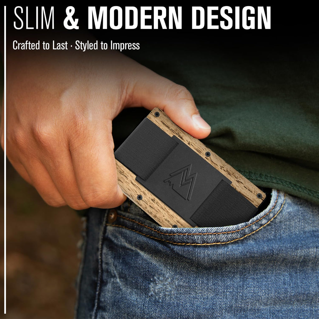 Craques RFID Blocking Minimalist Wallet with Wood Pattern craques