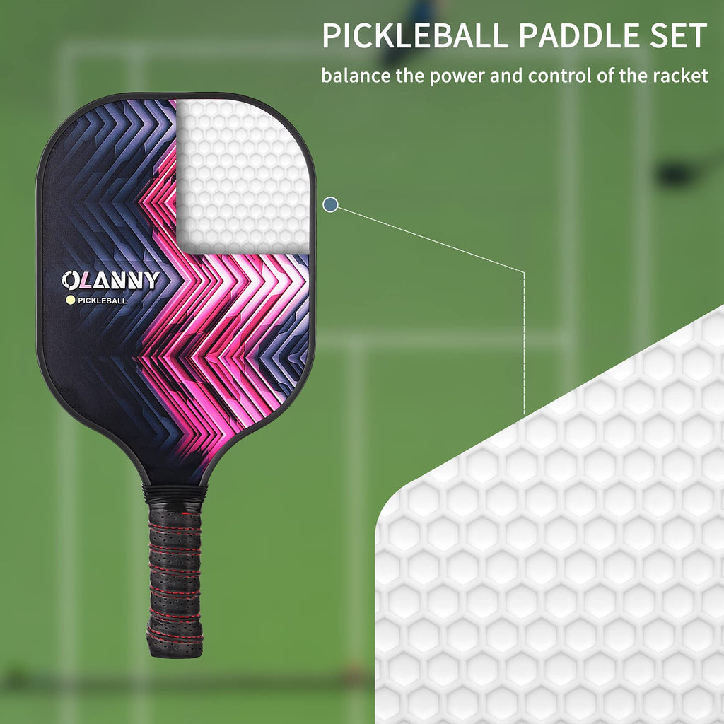 Graphite Pickleball Paddles 4 Pack - Premium Rackets Fiber Face - craques