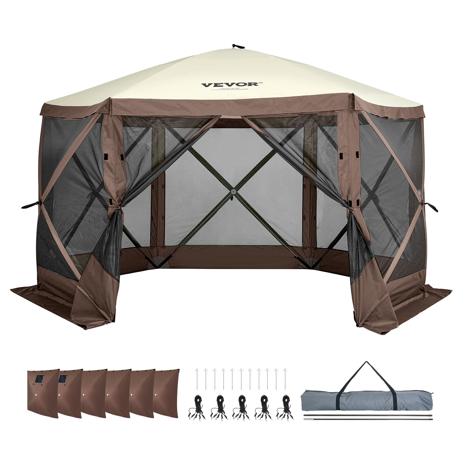 Craques VEVOR Camping Gazebo Tent with Mesh Sides