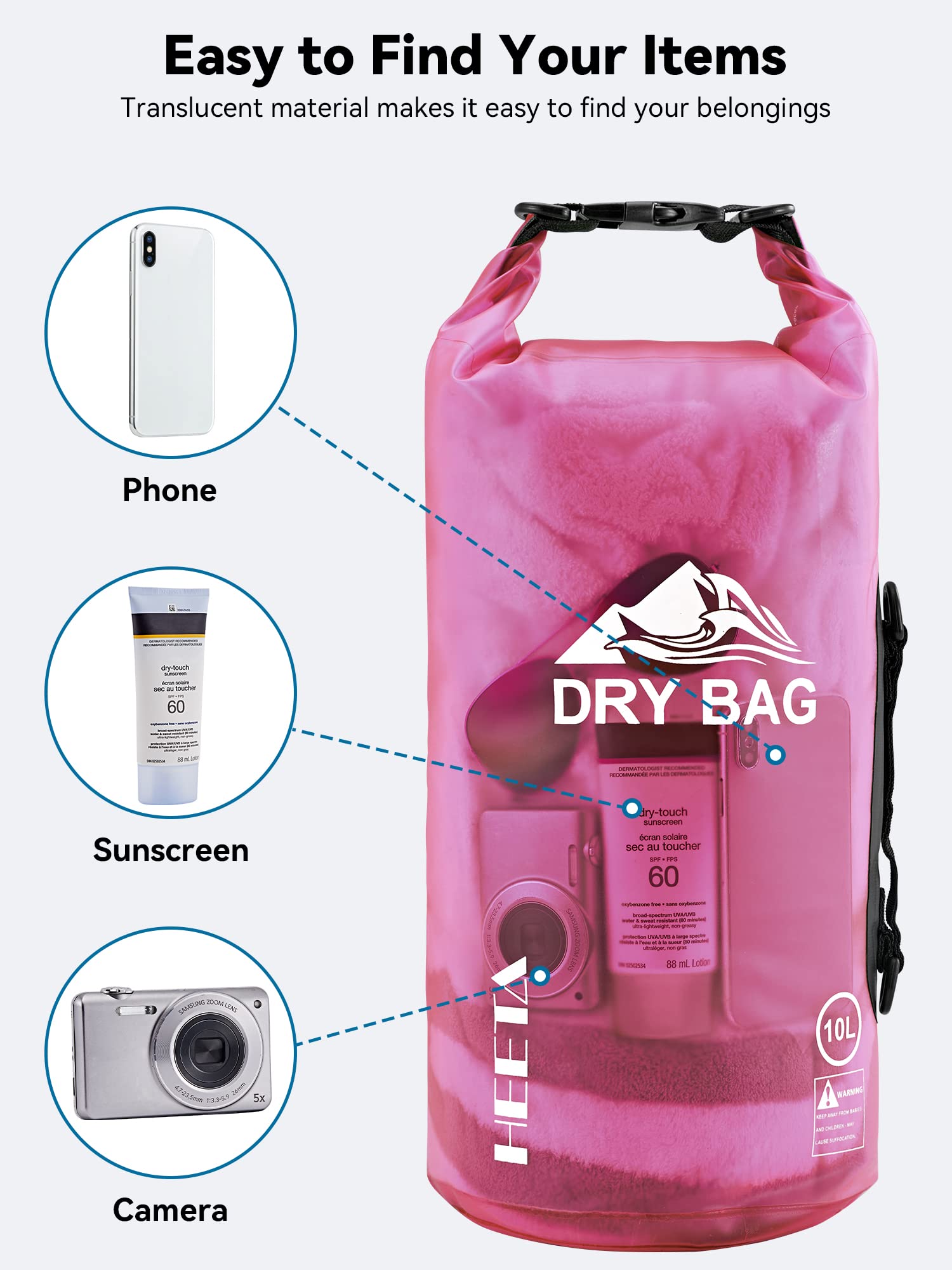 Craques Waterproof Dry Bag for Kayaking 5L with Phone Case craques