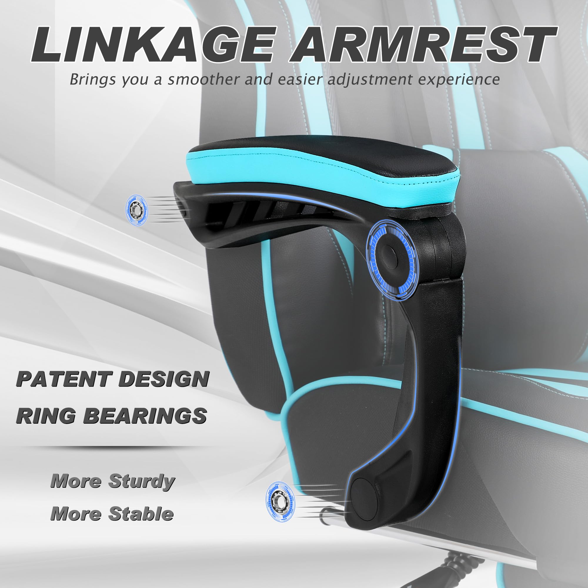 Vonesse Gaming Chair with Footrest by Craques - White & Pink