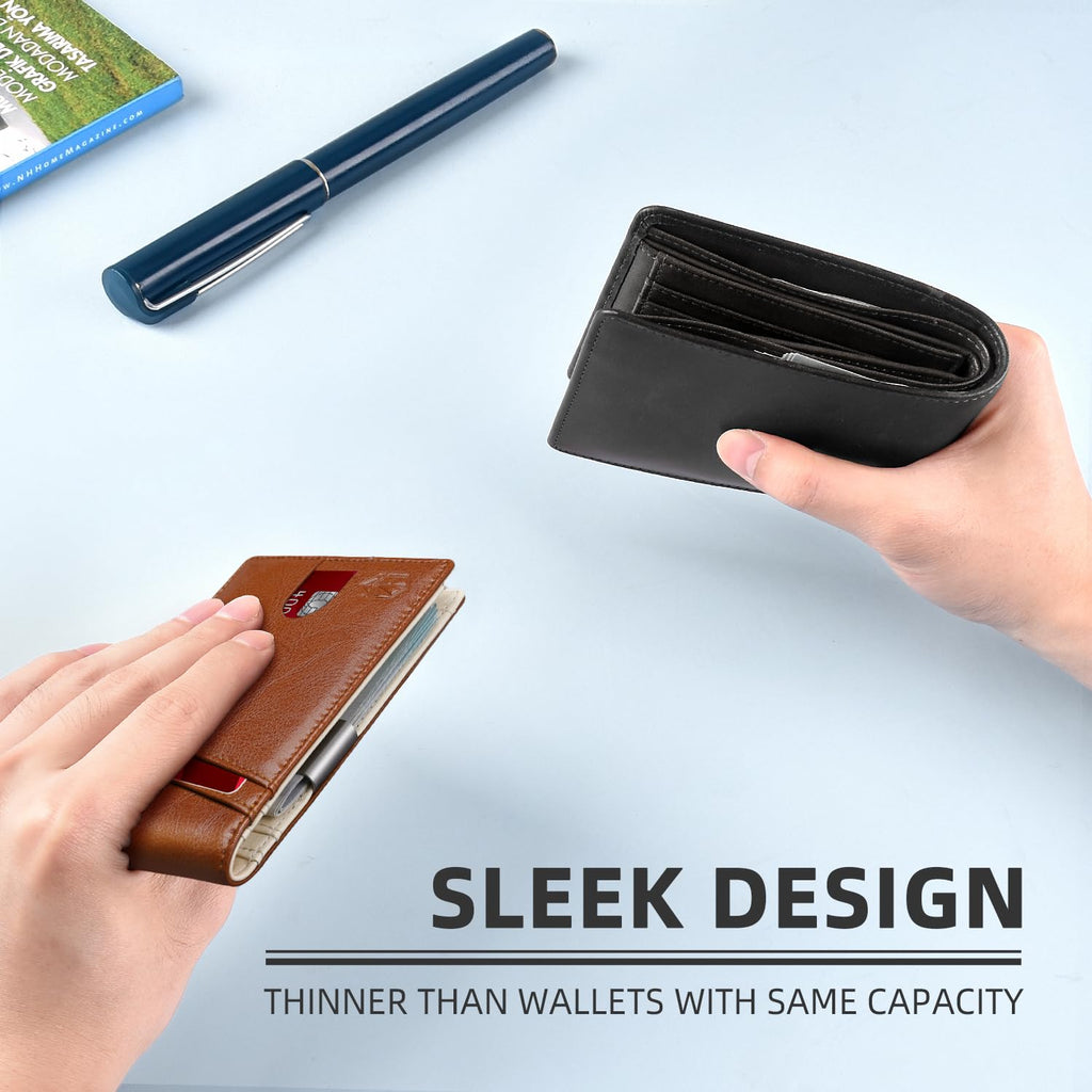 Craques Slim RFID Wallet for Men - Brown Leather craques