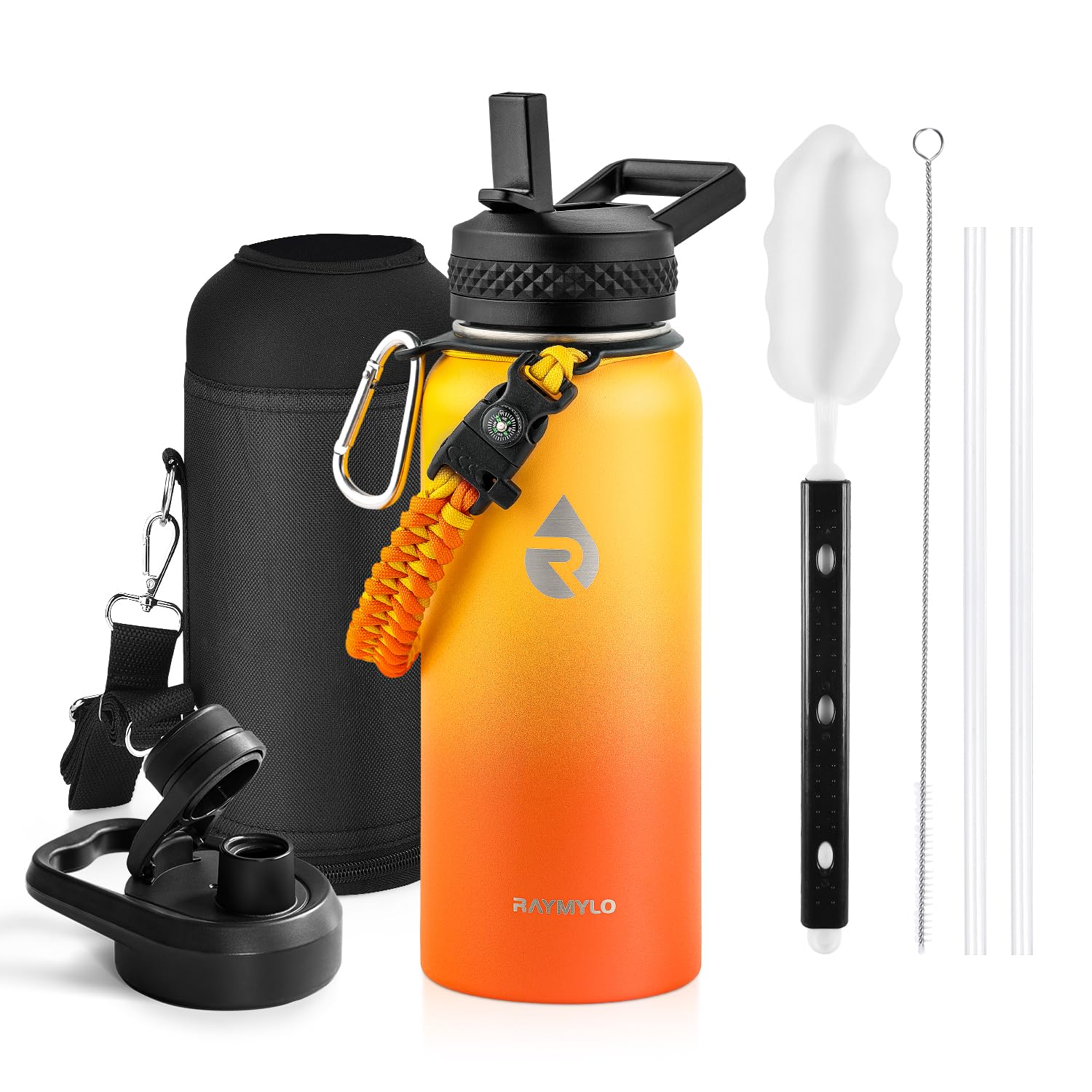 RAYMYLO One Gallon Water Bottle Insulated Triple Walled Vacuum Stainless Steel (Cold for 48 Hrs) Leak Proof & BPA-Free