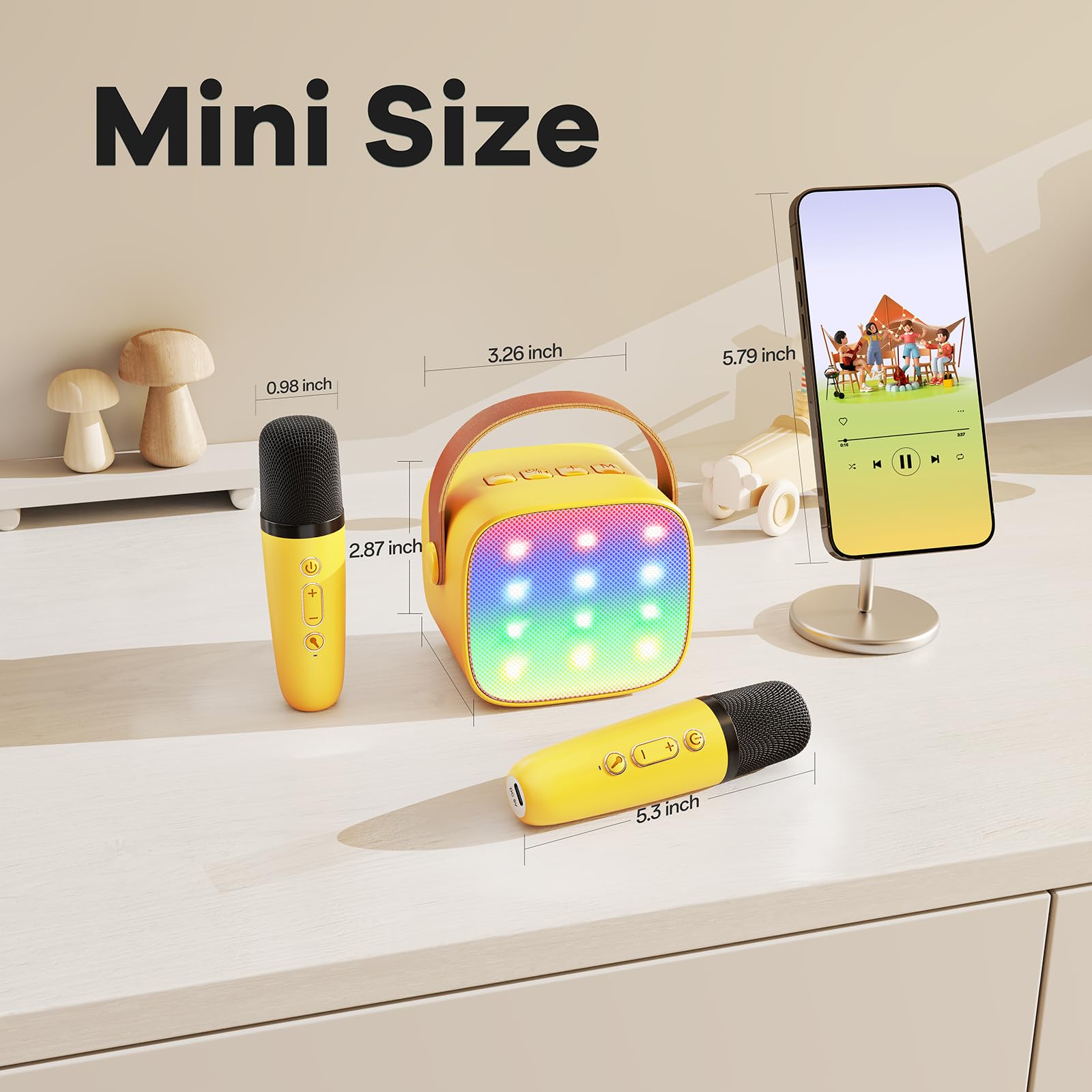 Mini Karaoke Machine for Kids Adults, Portable Bluetooth Speaker - craques