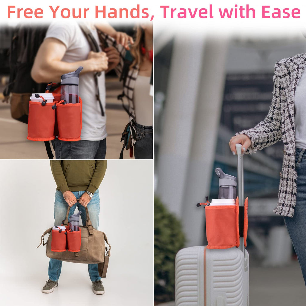 Craques Travel Cup Holder for Luggage with Storage Pouch craques
