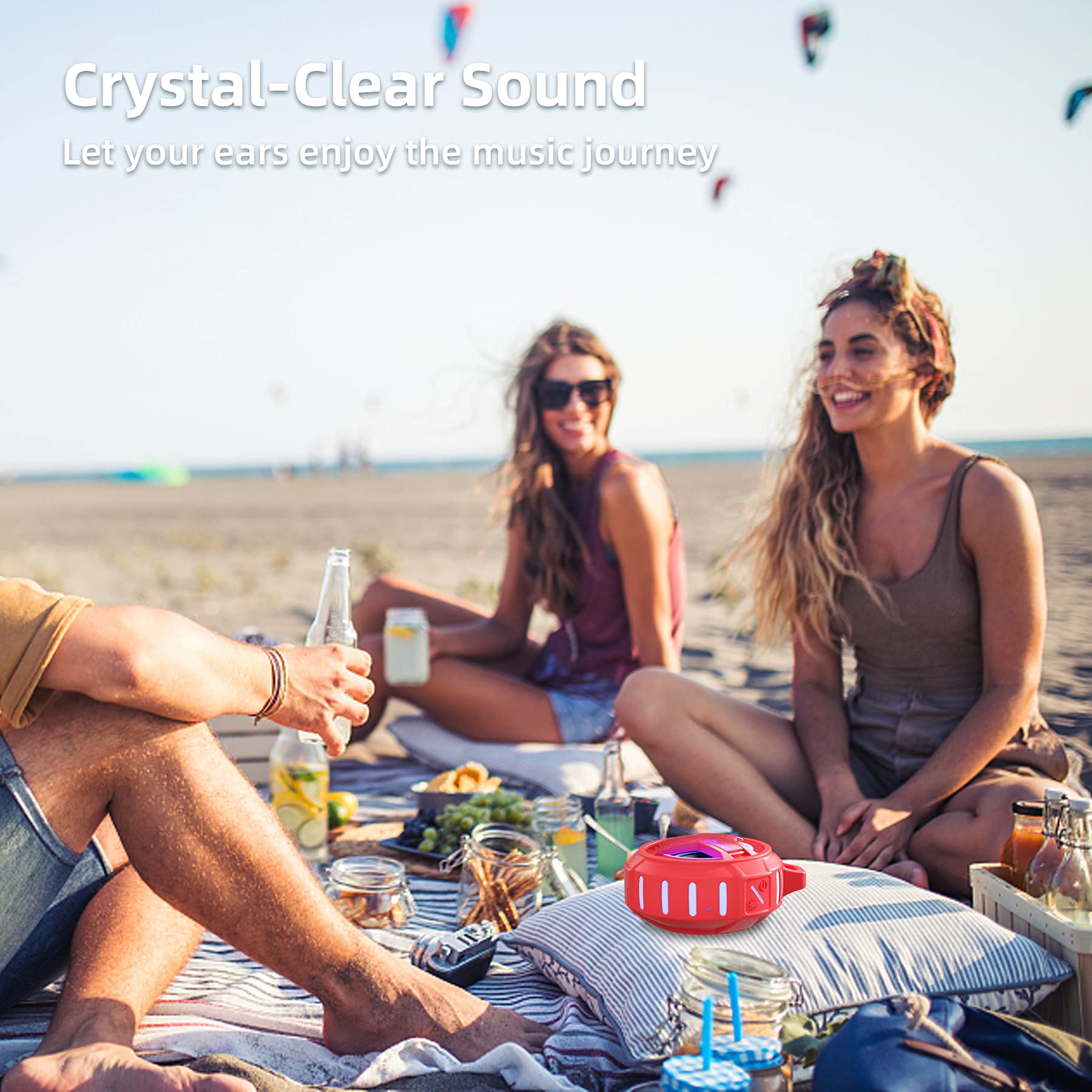 Craques Waterproof Bluetooth Shower Speaker with LED Lights craques