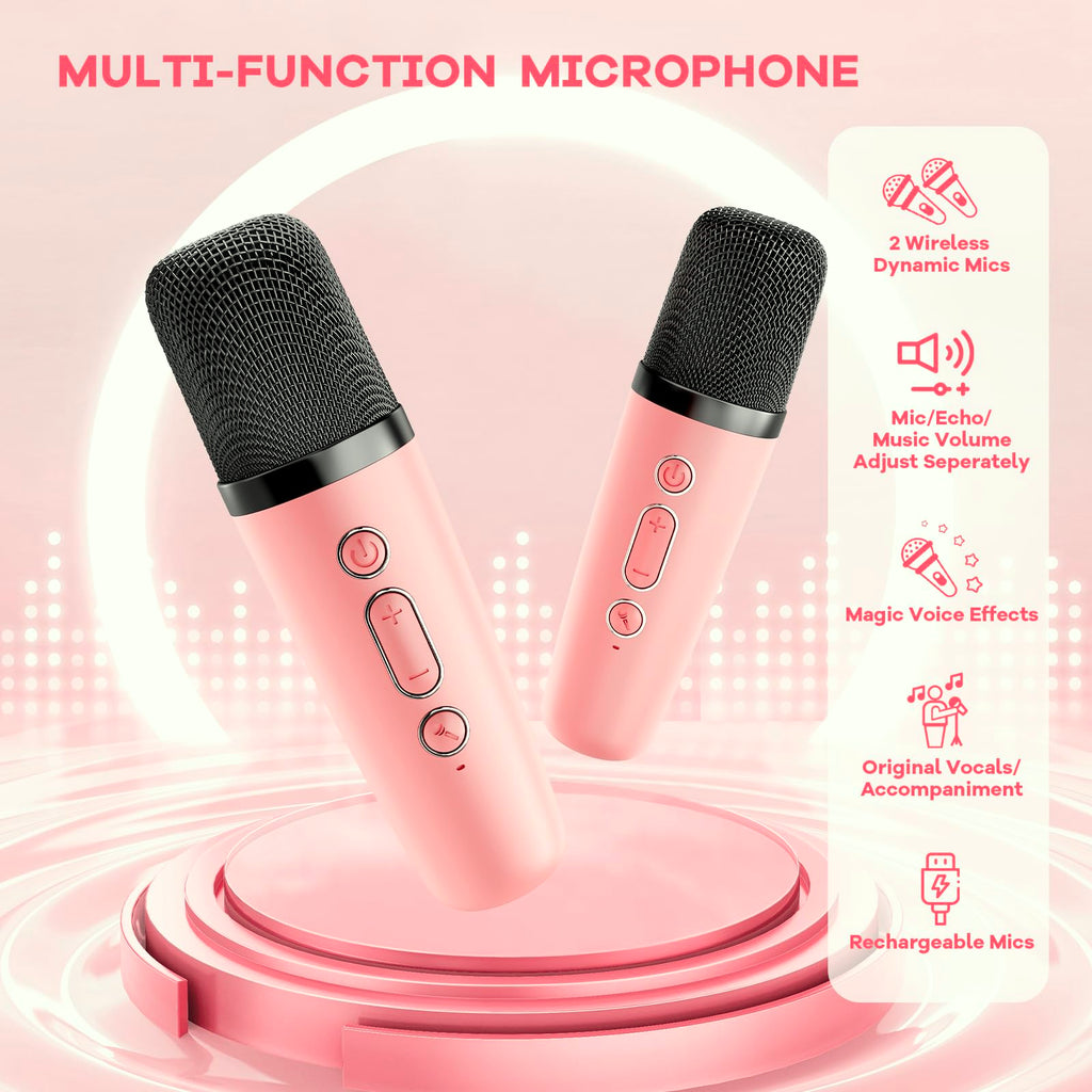 Mini Karaoke Machine for Kids Adults, Portable Bluetooth Speaker - craques