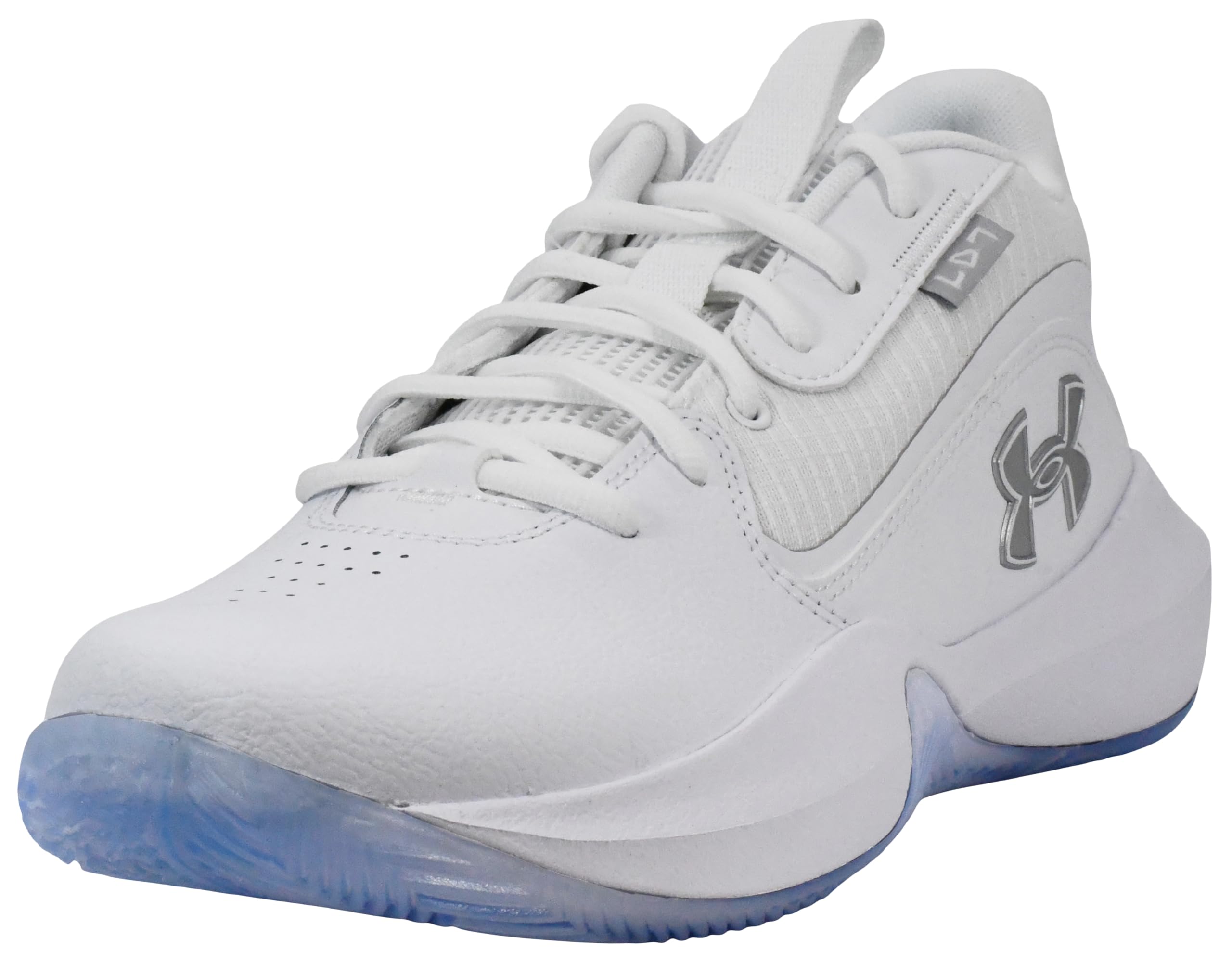 Under Armour Lockdown 7 Sneakers - Lightweight Basketball Shoes - 11.5 Women/10 Men / (103) White/White/Metallic Silver