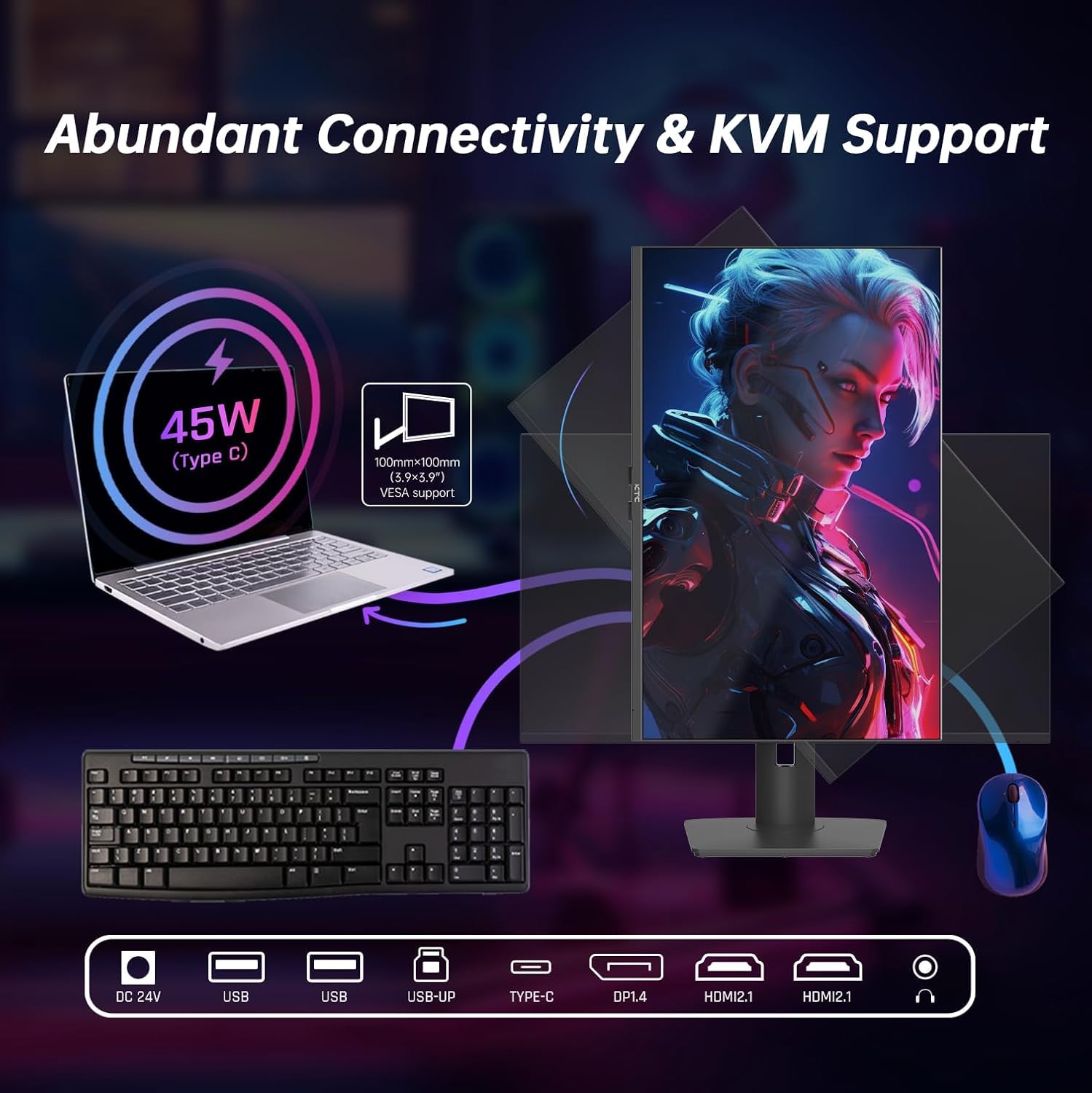 KTC 24 inch 190Hz/180Hz Gaming Monitor - craques