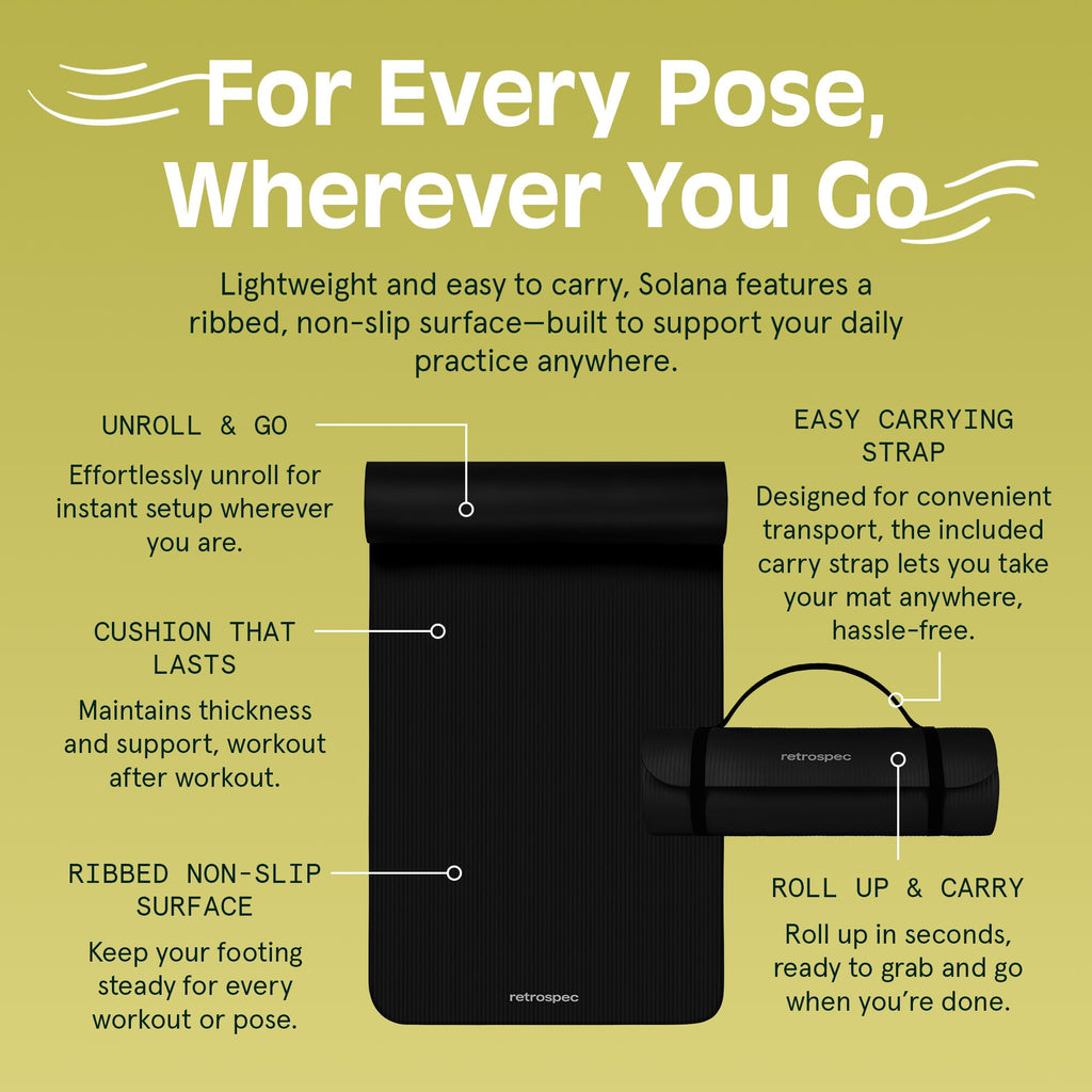 Retrospec Solana Yoga Mat 1/2" Thick - craques