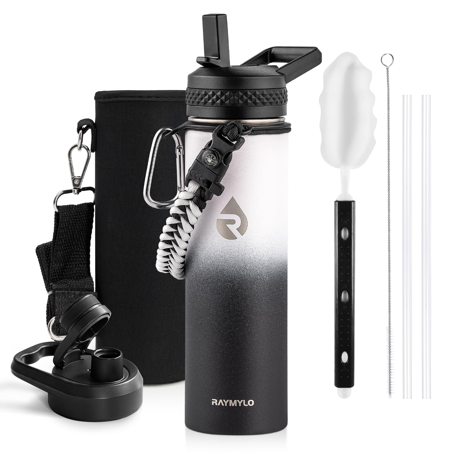 RAYMYLO One Gallon Water Bottle Insulated Triple Walled Vacuum Stainless Steel (Cold for 48 Hrs) Leak Proof & BPA-Free