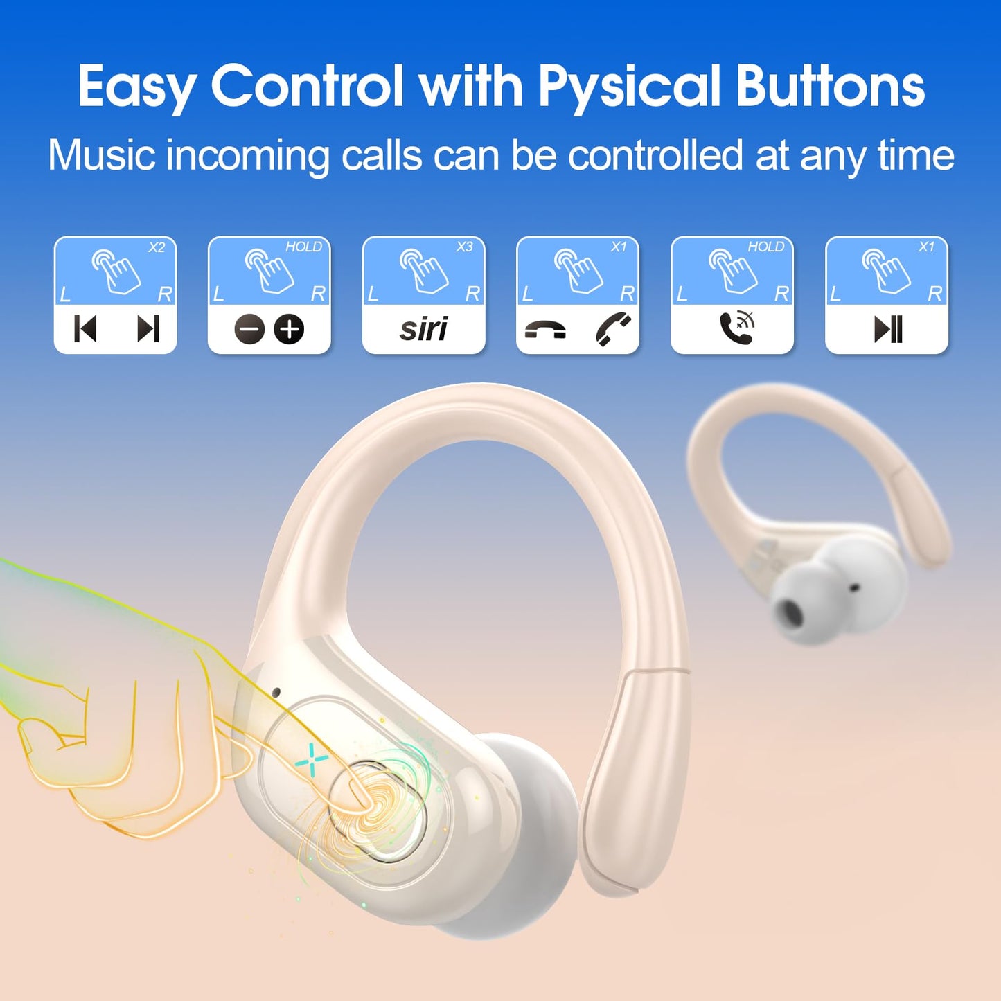 Wireless Earbuds 75hrs Bluetooth 5.4 Headphone Sport