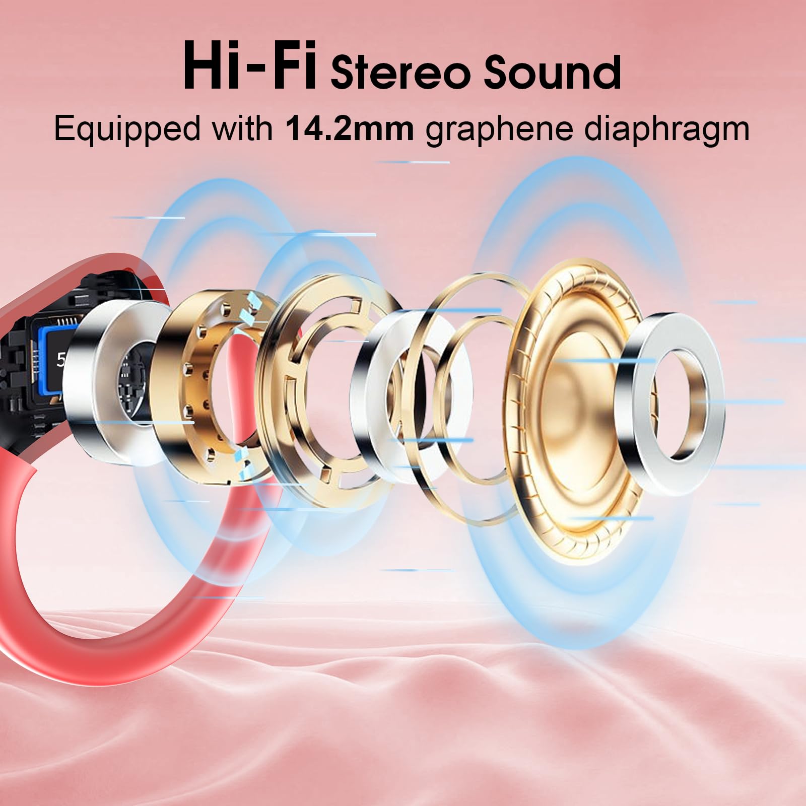 Wireless Earbuds 75hrs Bluetooth 5.4 Headphone Sport - craques