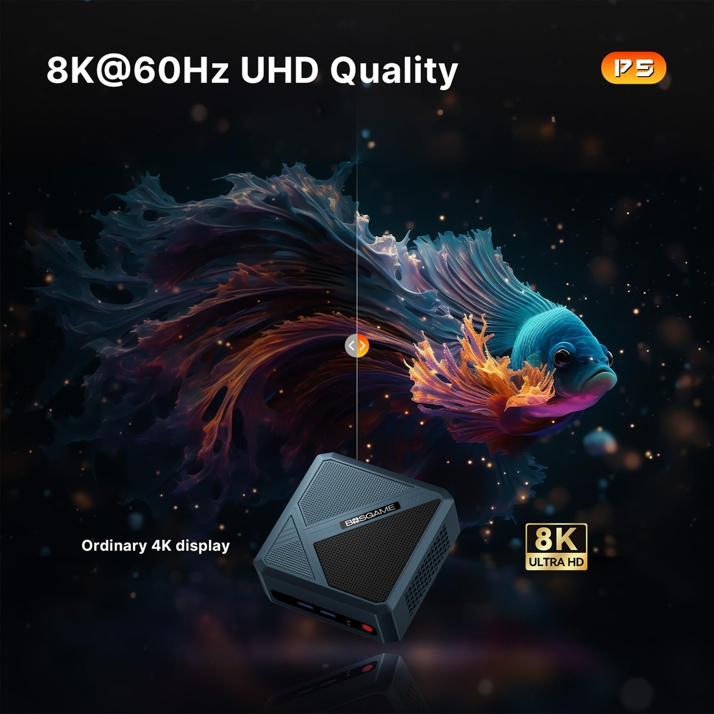 BOSGAME P4 Gaming Mini PC Ryzen 7 5700U 32GB RAM 1TB NVMe M.2 2280 SSD Windows 11 Pro Mini Computers