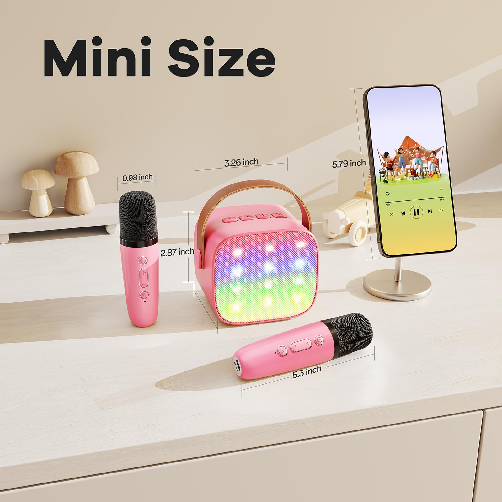 Mini Karaoke Machine for Kids Adults, Portable Bluetooth Speaker - craques
