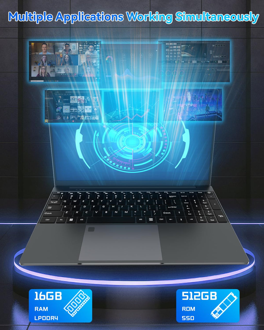 15.6 inch Laptop - 16GB RAM LPDDR4 512GB SSD Laptop Computer - craques