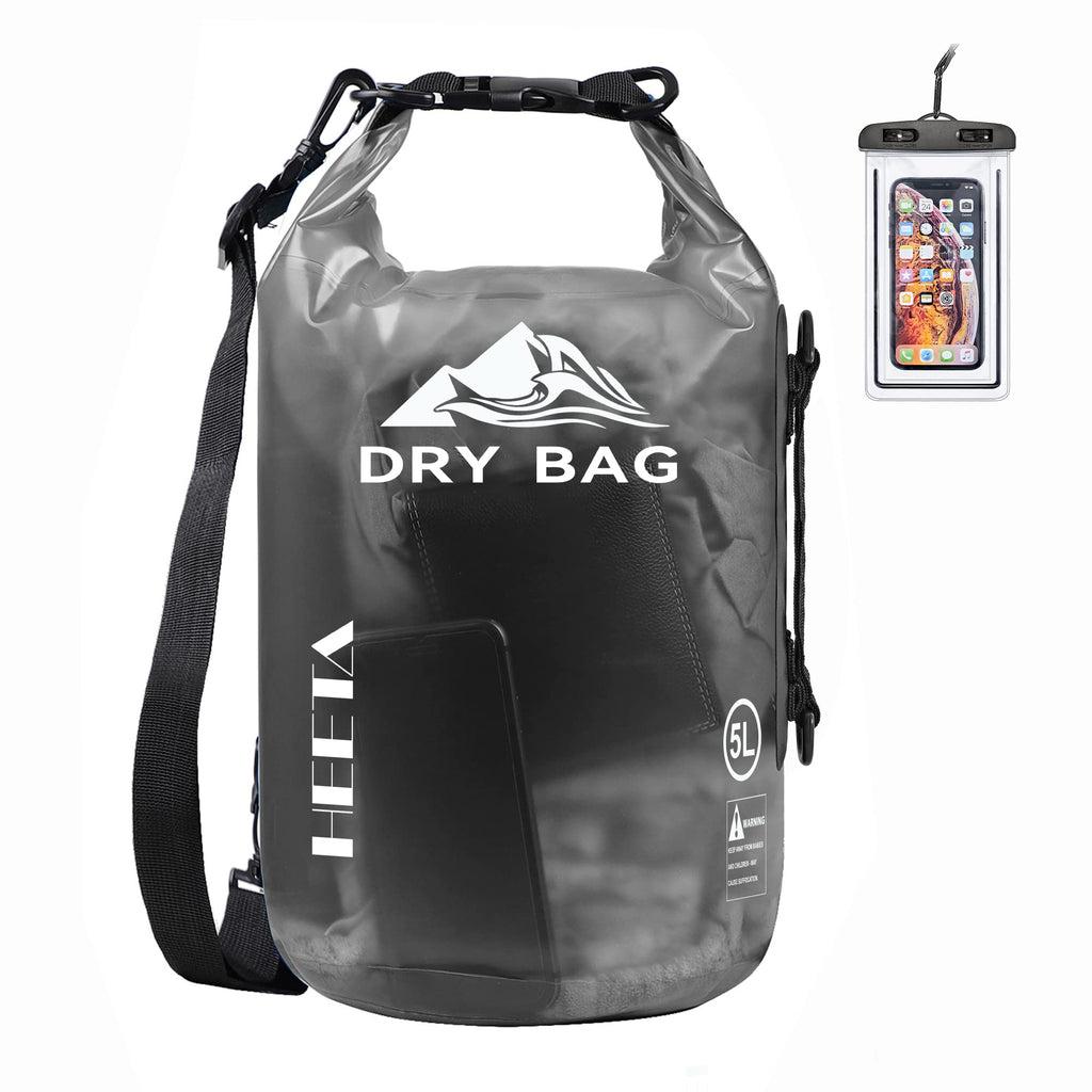 HEETA Dry Bag Waterproof for Women Men, 5L/10L/20L/30L/40L Roll Top Lightweight Dry Storage Bag Backpack with Phone Case for Travel Swimming Boating Kayaking Paddle Board Camping Beach Accessories craques