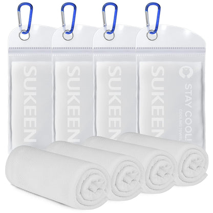 Sukeen [4 Pack] Cooling Towel (40"x12"), Ice Towel, Soft Breathable Chilly Towel