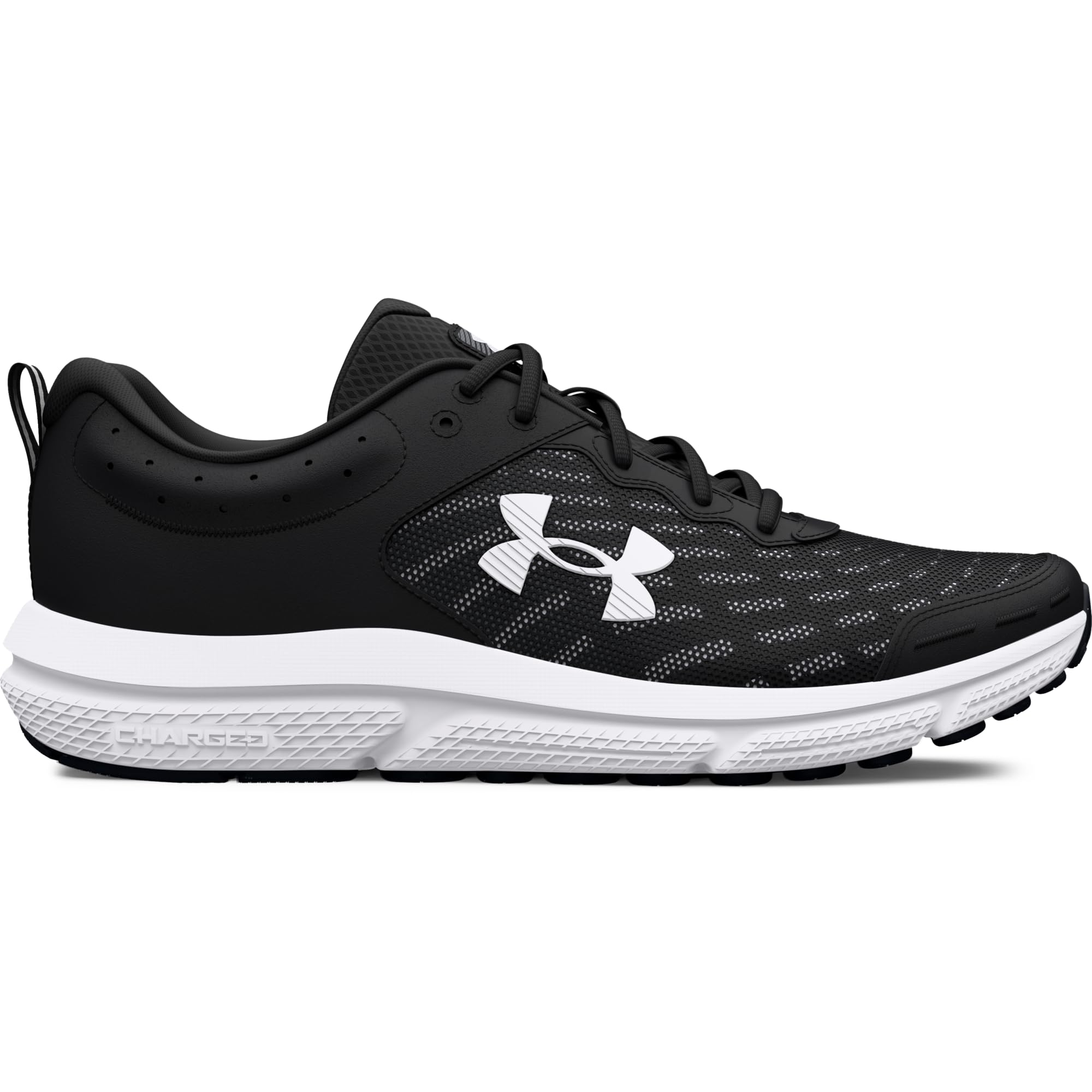 Under Armour Mens Charged Assert 10 Running Shoes - 8.5 X-Wide / (001) Black/Black/White