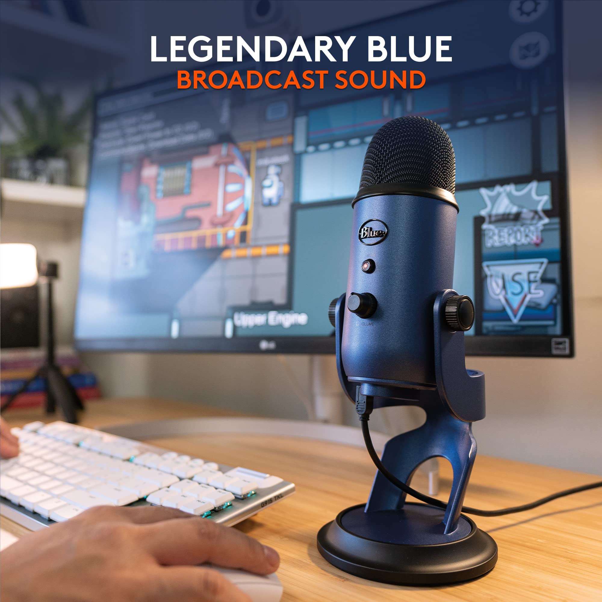 Blue Yeti USB Microphone for PC, Mac, Gaming, Recording, Streaming, Podcasting - craques