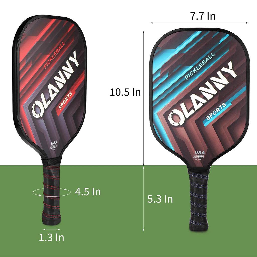 Graphite Pickleball Paddles 4 Pack - Premium Rackets Fiber Face - craques