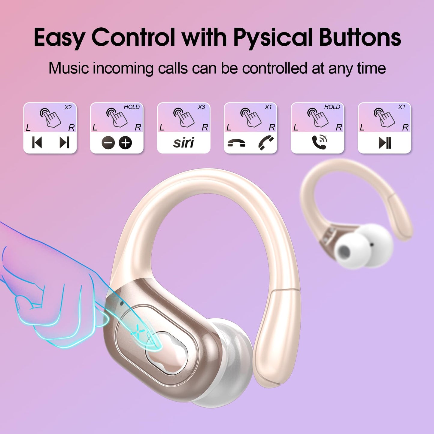 Wireless Earbuds 75hrs Bluetooth 5.4 Headphone Sport