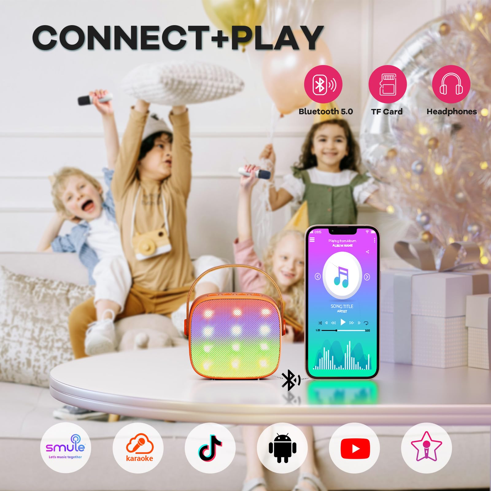 Mini Karaoke Machine for Kids Adults, Portable Bluetooth Speaker - craques