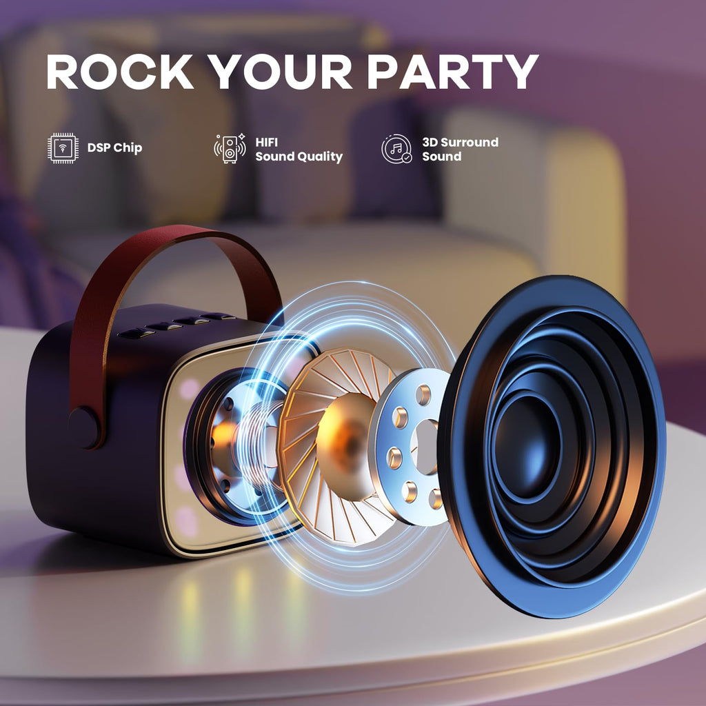 Mini Karaoke Machine for Kids Adults, Portable Bluetooth Speaker - craques