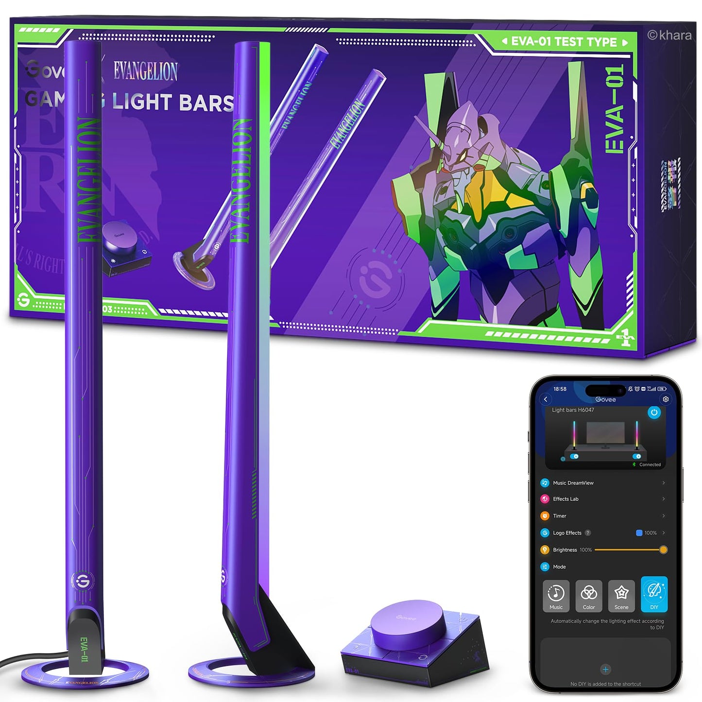 Govee RGBIC Gaming Light Bars H6047 with Smart Controller, Wi-Fi Smart LED Gaming Lights