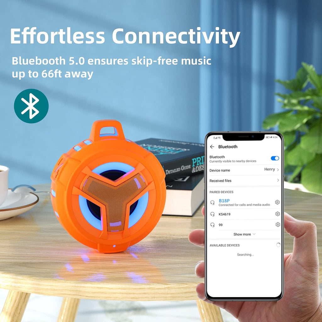 Craques Waterproof Bluetooth Shower Speaker with LED Lights craques