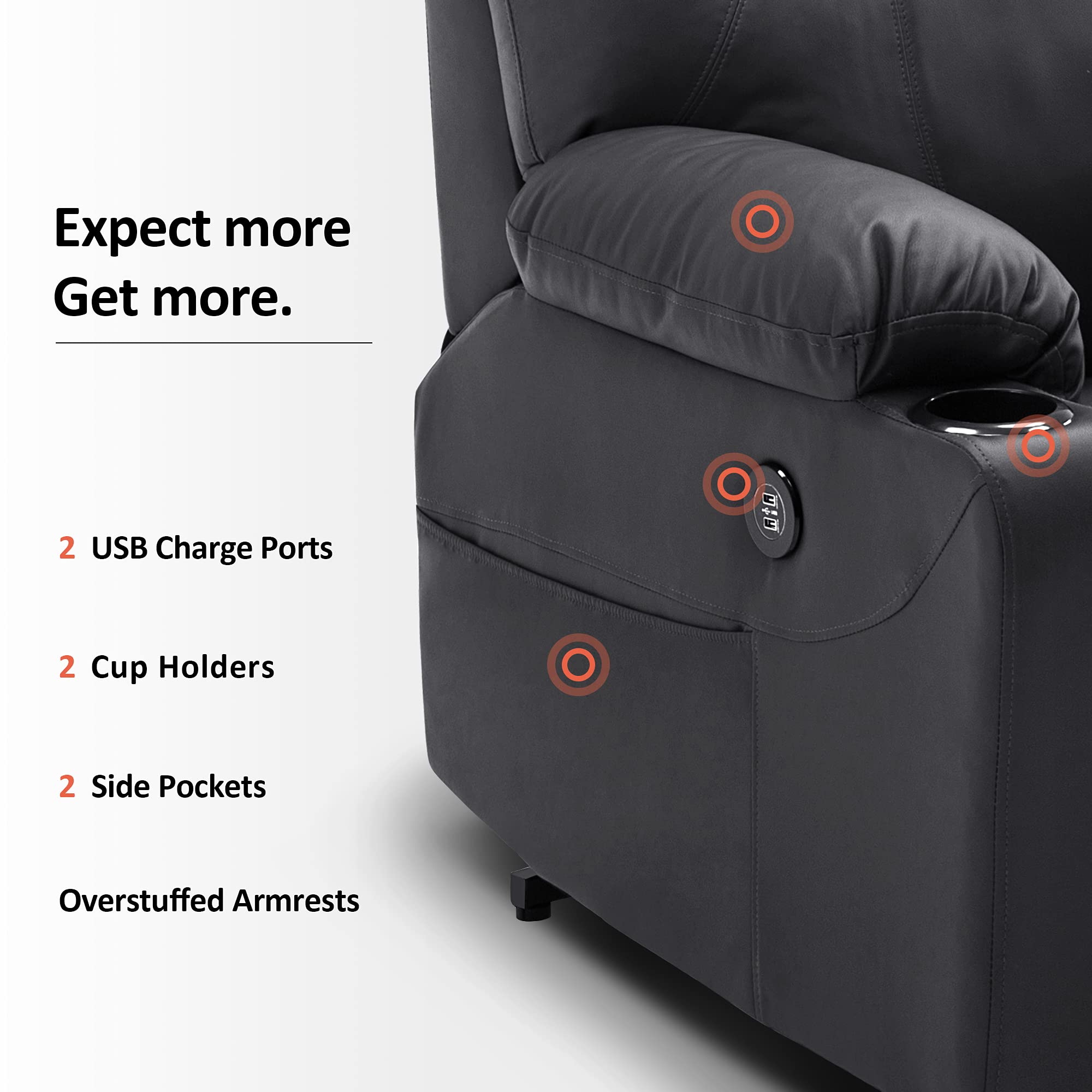 Craques Power Lift Recliner with Massage and Heat