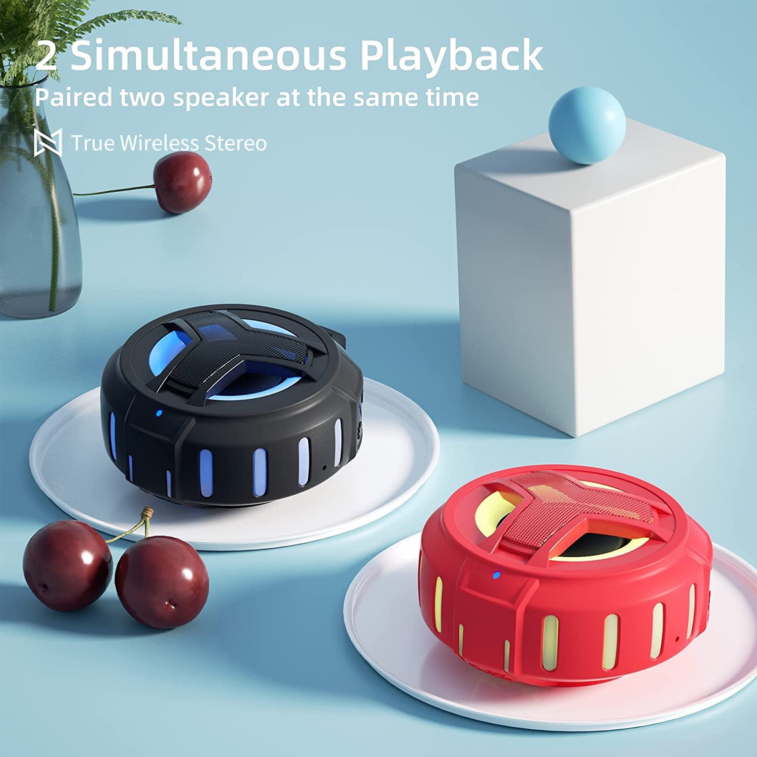 Craques Waterproof Bluetooth Shower Speaker with LED Lights craques