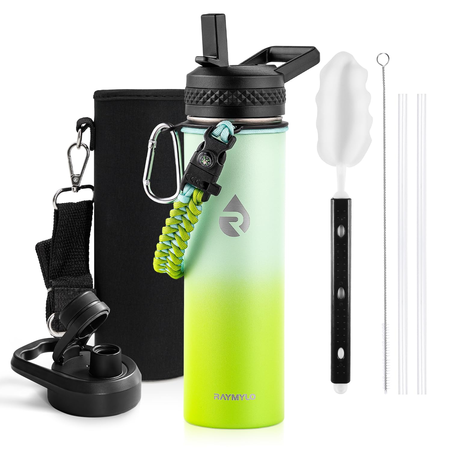 RAYMYLO One Gallon Water Bottle Insulated Triple Walled Vacuum Stainless Steel (Cold for 48 Hrs) Leak Proof & BPA-Free