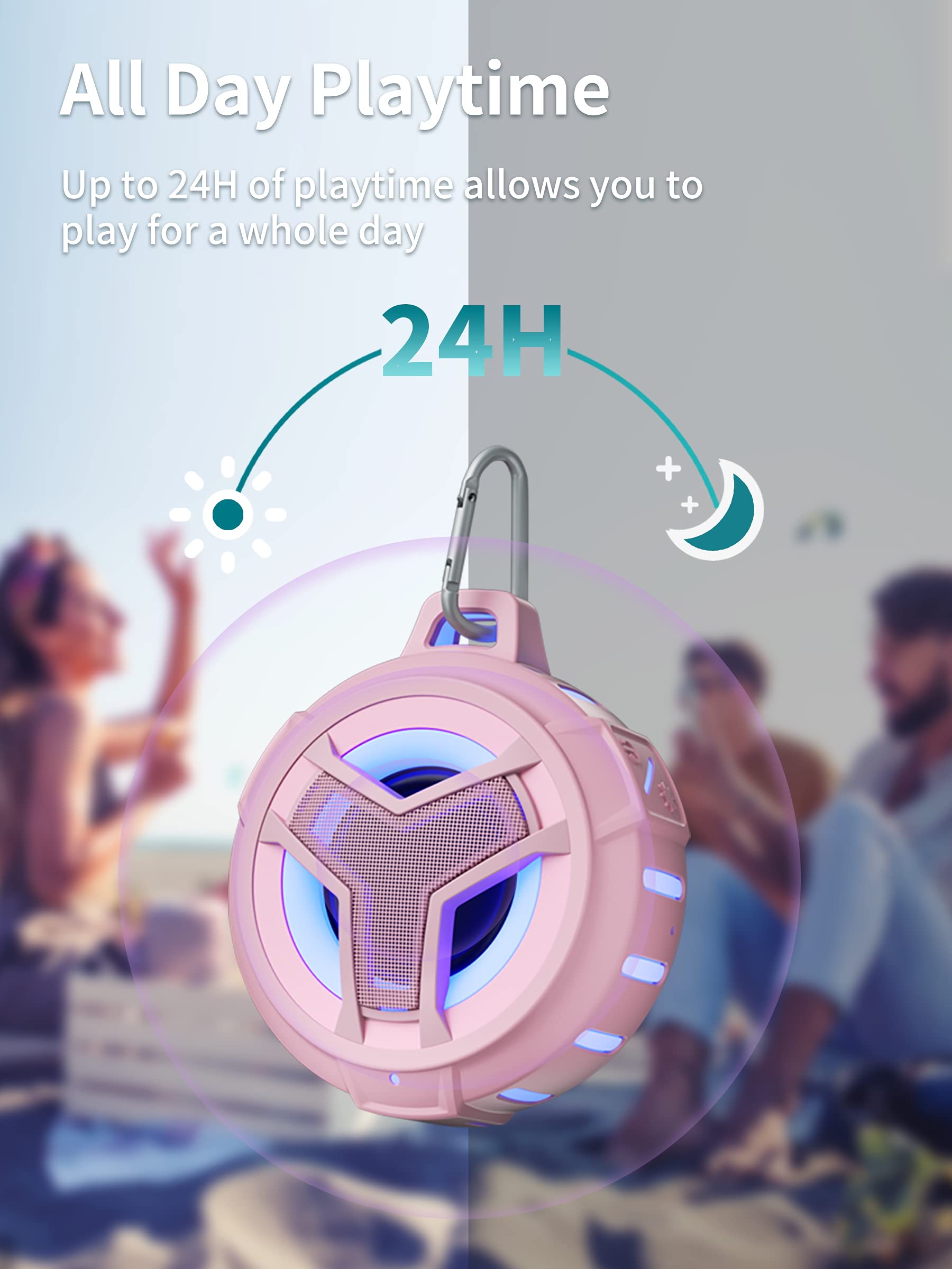 Craques Waterproof Bluetooth Shower Speaker with LED Lights craques