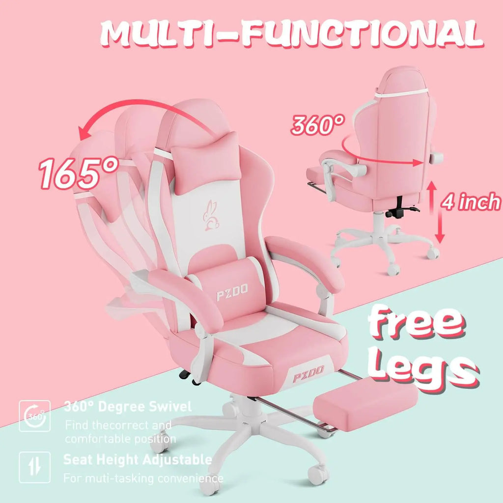 PZDO Gaming Chairs for Adults, Ergonomic Gaming Chair Computer Chair with Footrest - craques