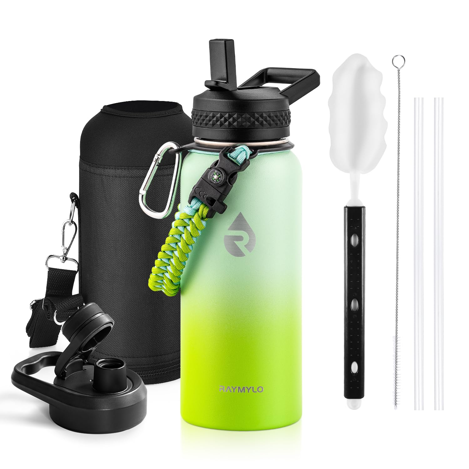 RAYMYLO One Gallon Water Bottle Insulated Triple Walled Vacuum Stainless Steel (Cold for 48 Hrs) Leak Proof & BPA-Free