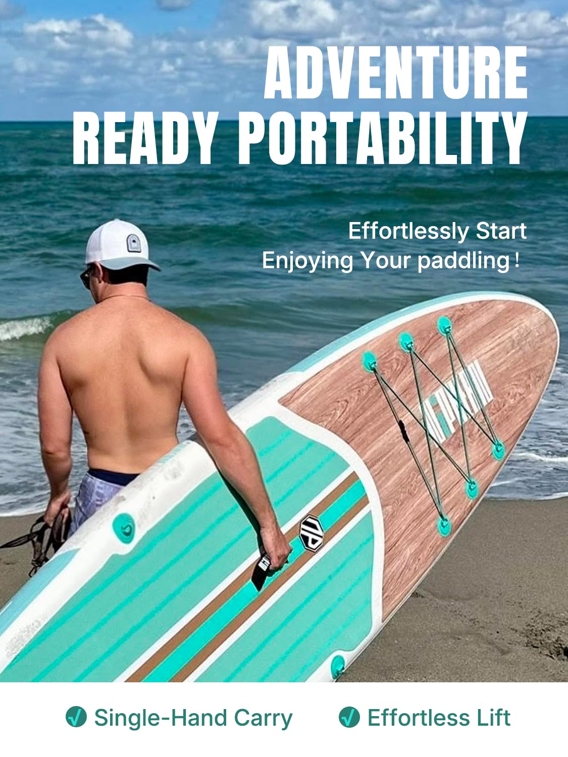 Niphean Inflatable Stand Up Paddle Board with SUP Accessories, Anti-Slip EVA Deck, 10'6'' Paddleboards Inflatable Paddle Boards for Adults & Youth of All Skill Levels - craques