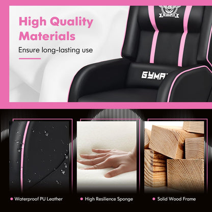GYMAX Massage Gaming Recliner Chair