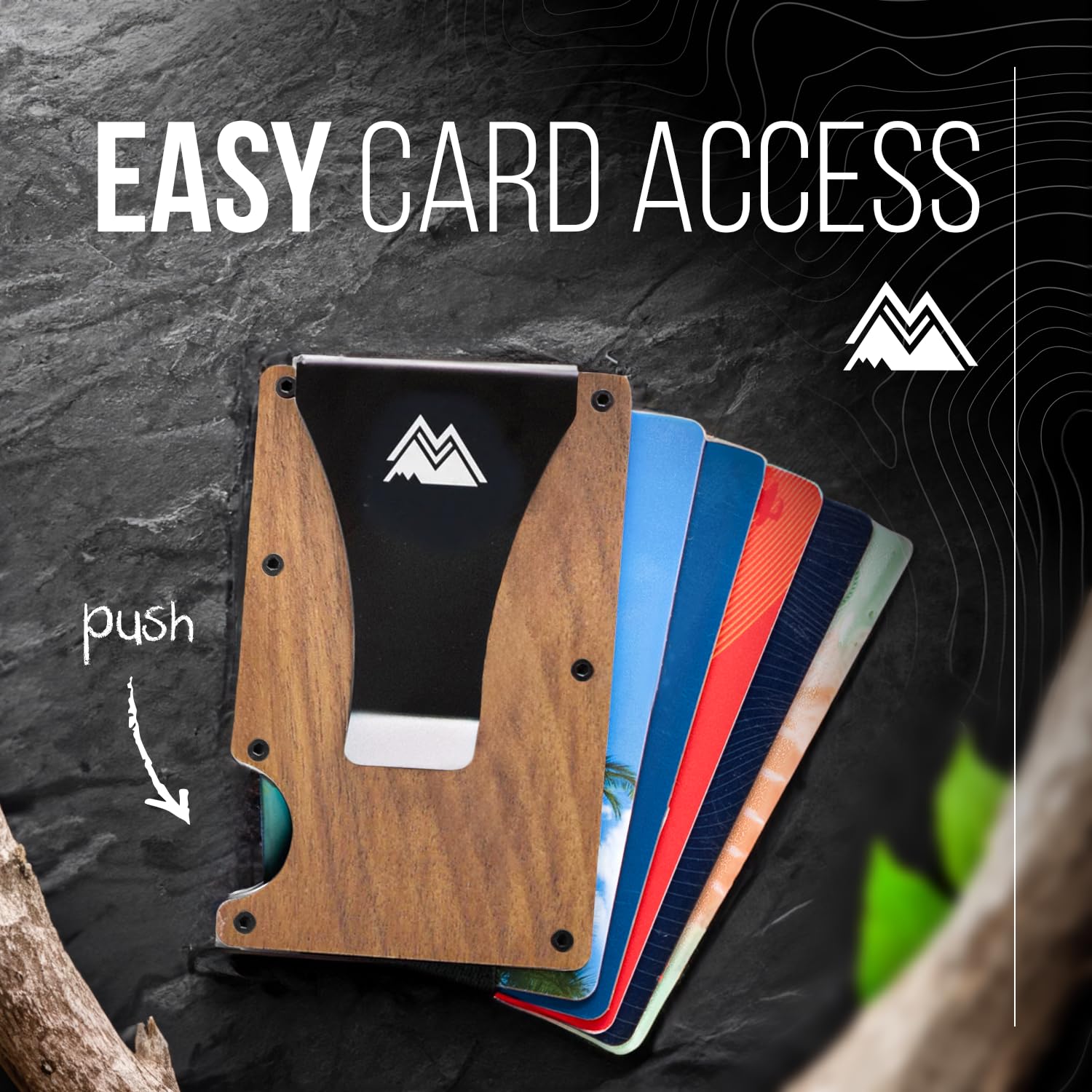 Craques RFID Blocking Minimalist Wallet with Wood Pattern craques