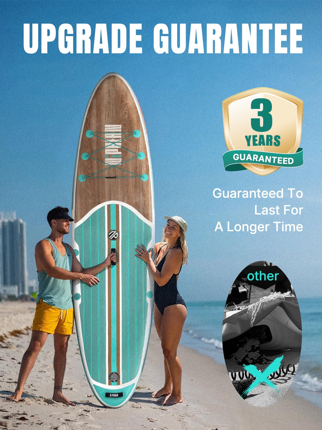 Niphean Inflatable Stand Up Paddle Board with SUP Accessories, Anti-Slip EVA Deck, 10'6'' Paddleboards Inflatable Paddle Boards for Adults & Youth of All Skill Levels - craques