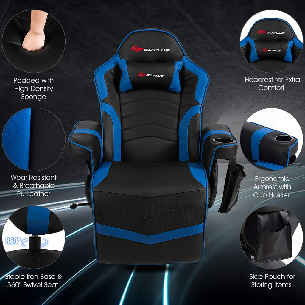 POWERSTONE Gaming Recliner, Adjustable Massage Gaming Chair - craques