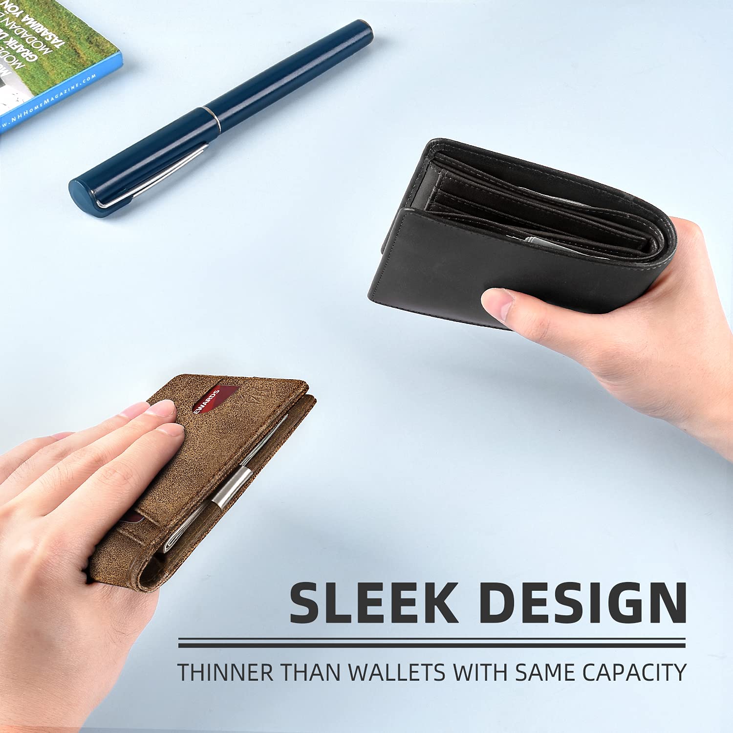 Craques Slim RFID Wallet for Men - Brown Leather craques