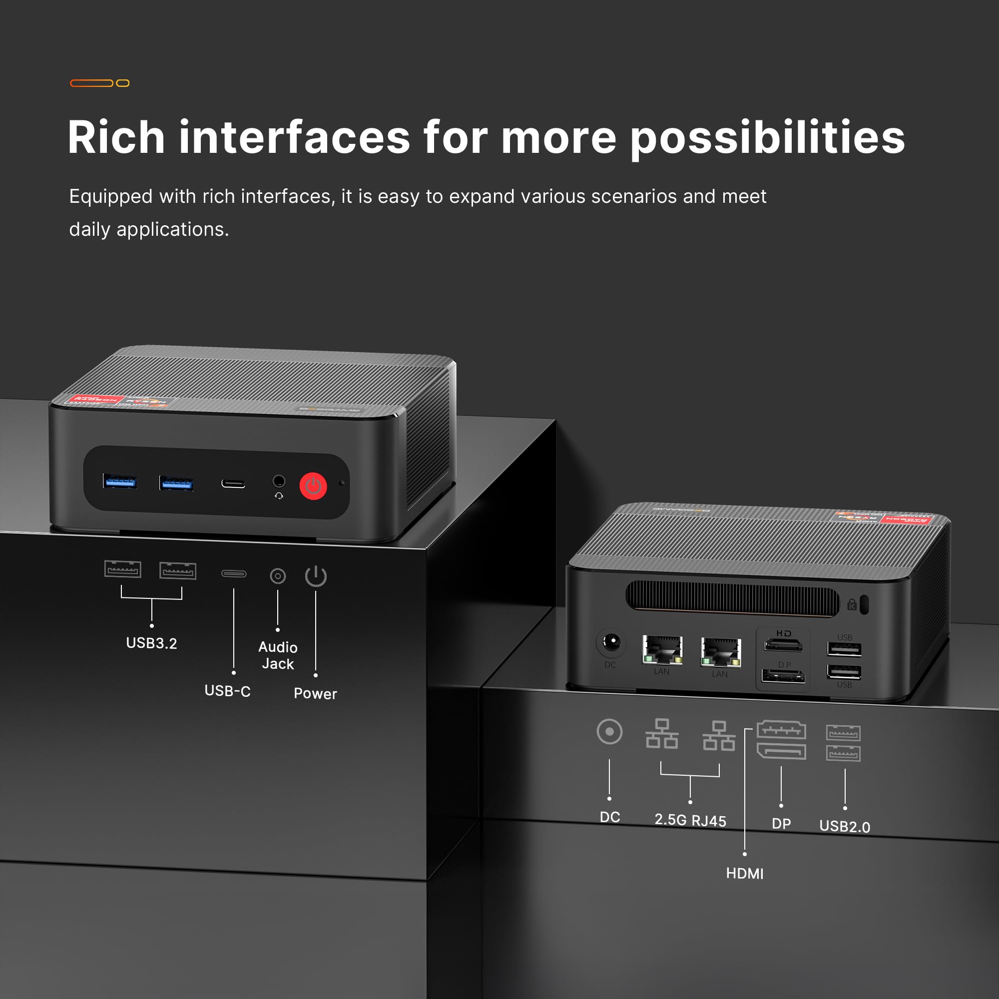 craques Ryzen 7 Gaming Mini PC Compact High-Performance