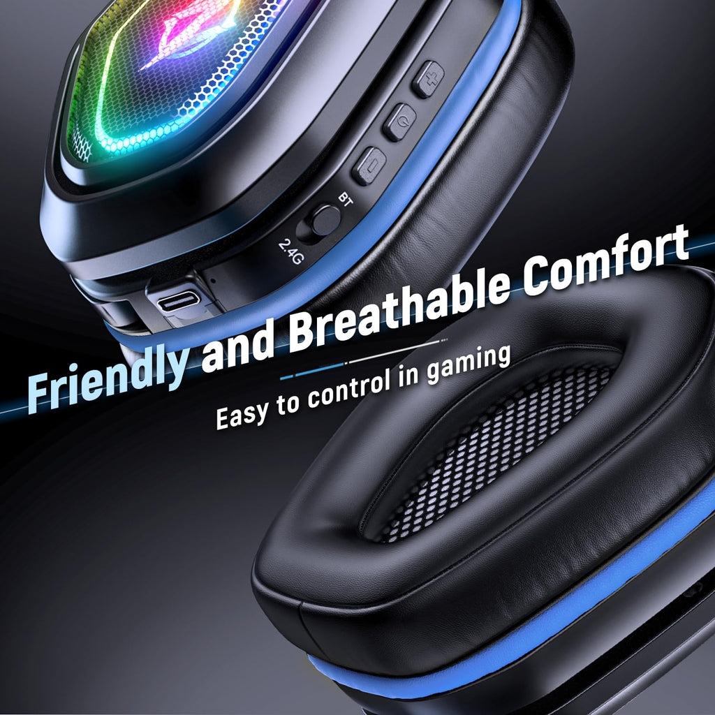Craques Wireless Gaming Headset for PC with RGB Lighting