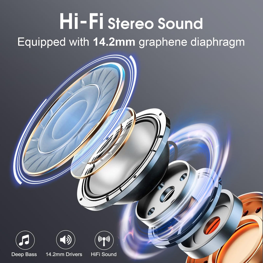 Wireless Earbuds 75hrs Bluetooth 5.4 Headphone Sport - craques