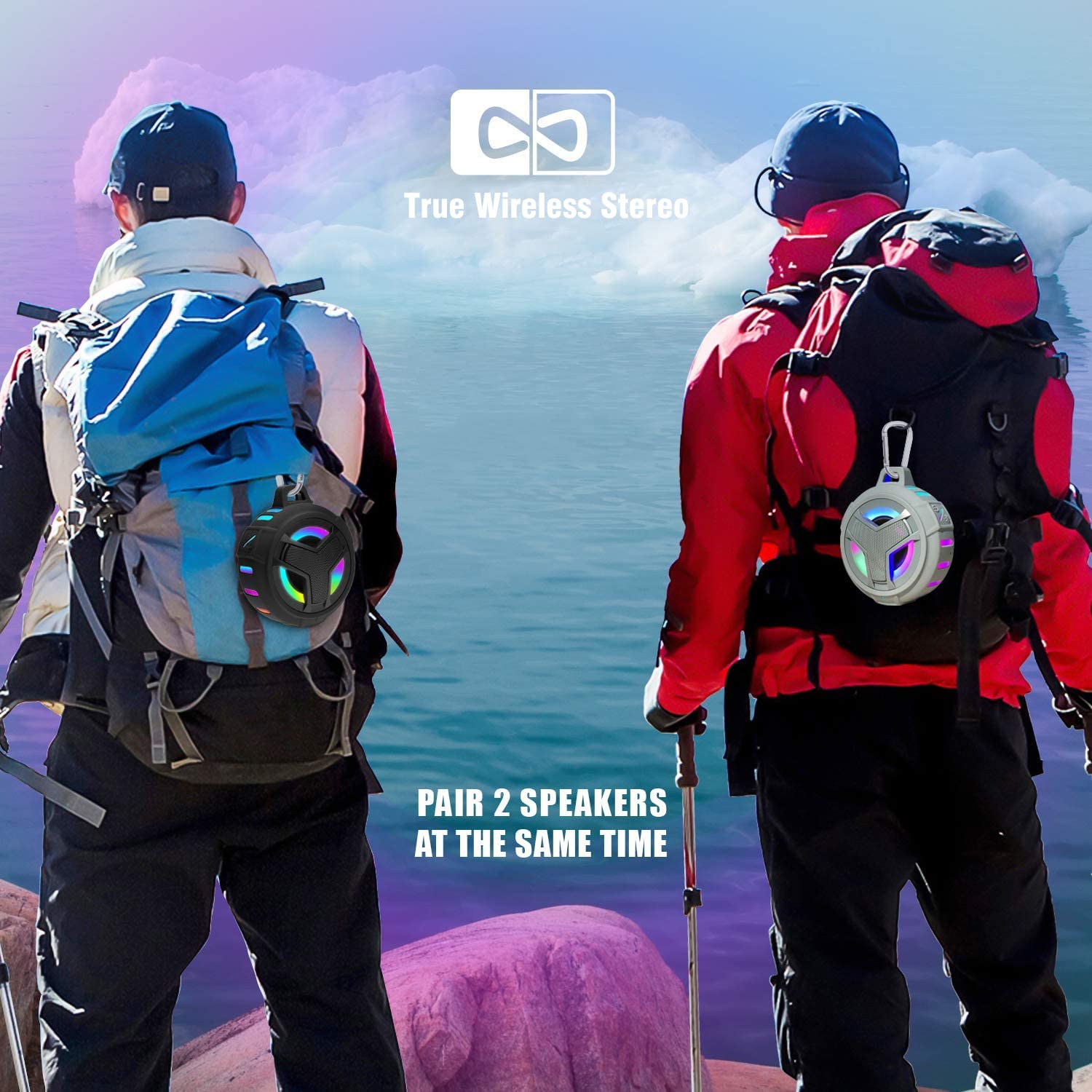 Craques Waterproof Bluetooth Shower Speaker with LED Lights craques