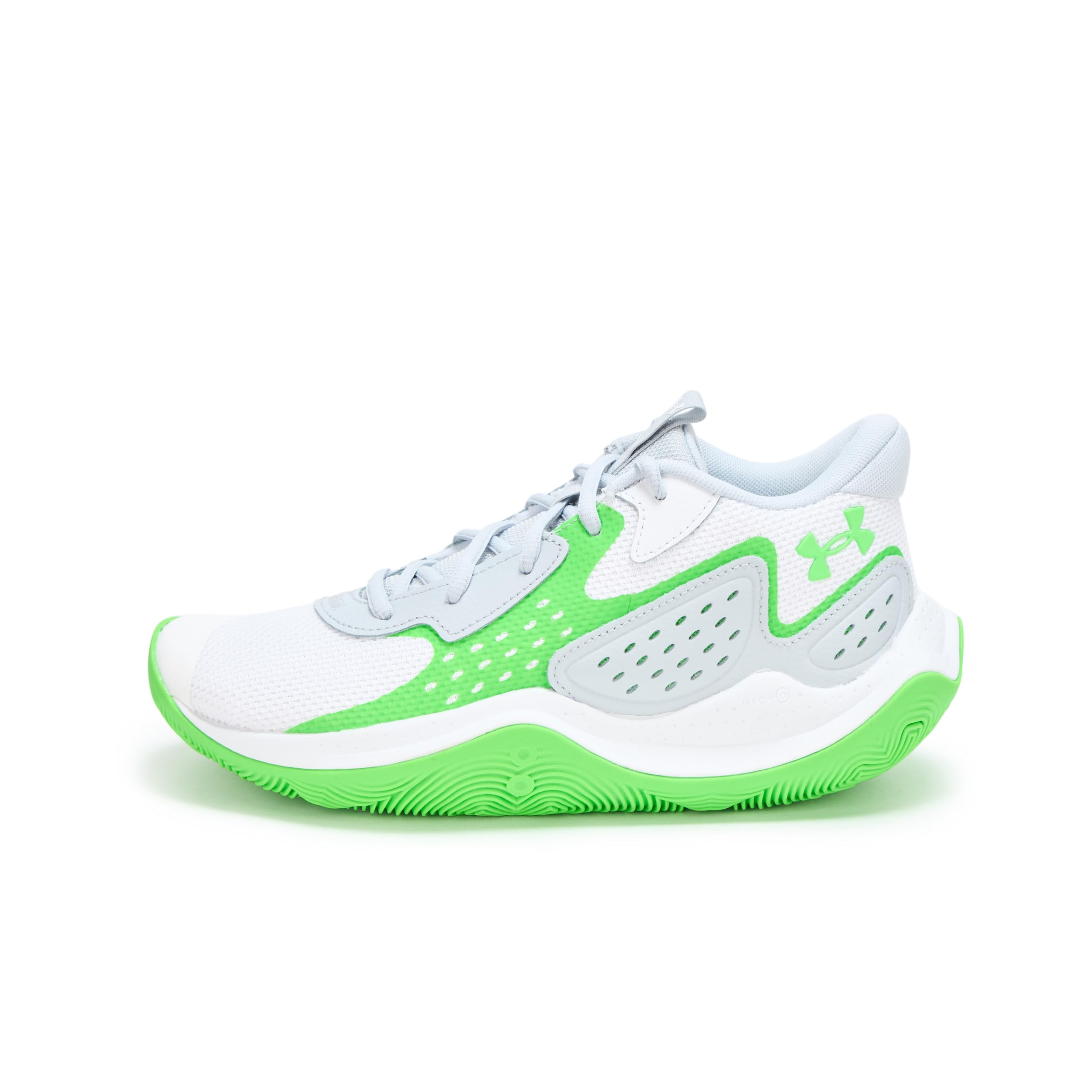 Under Armour Jet 23 Basketball Shoes - Lightweight Durable - 13.5 Women/12 Men / (108) White/Green Shock/Green Shock